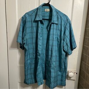 Haggar Teal Checkered Men's Shirt